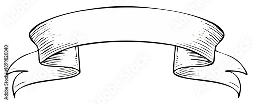 Elegant Ribbon Banner Hand Drawn for Invitations Announcements and Graphic Design