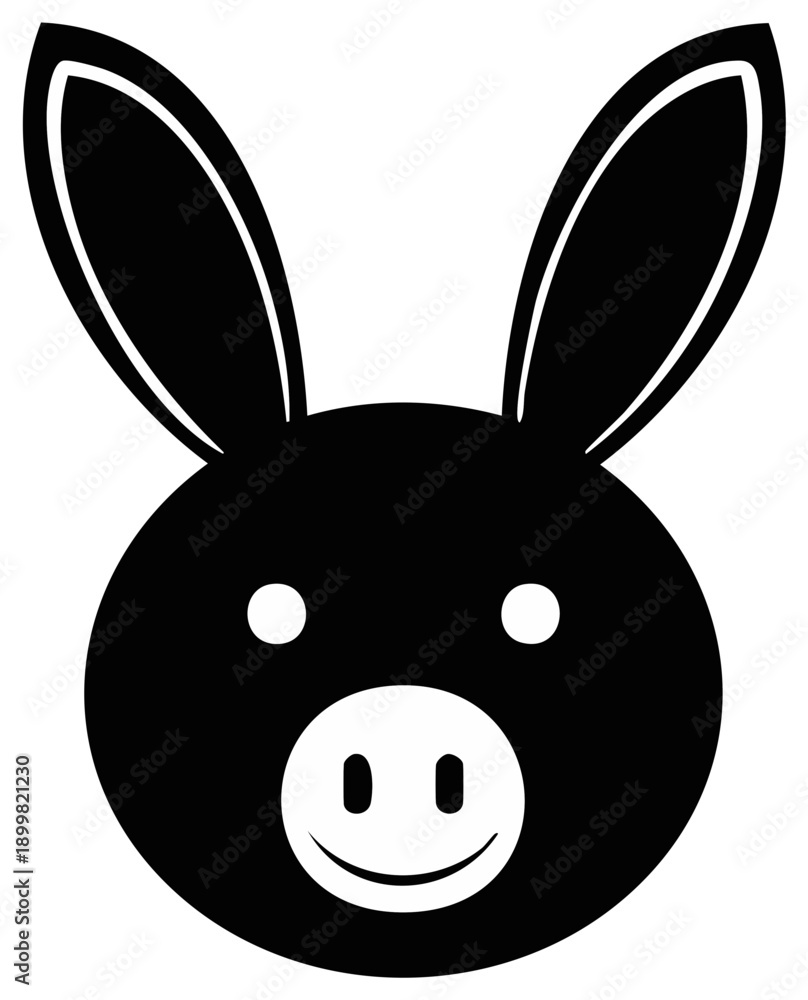 Obraz premium Donkey head illustration in black and white