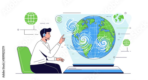 Global connectivity and information services depicting a futuristic concept of worldwide