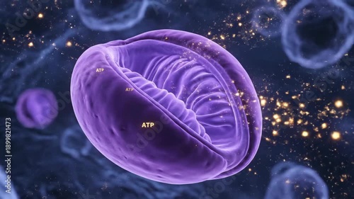 3D Visualization of Mitochondria Producing ATP Energy