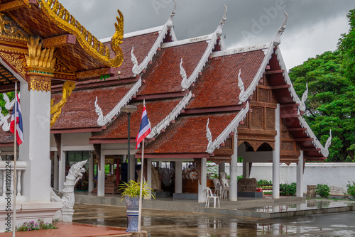 architectural element of the Wat Kaew don Tao Suchadaram, a temple in Lampang, Thailand