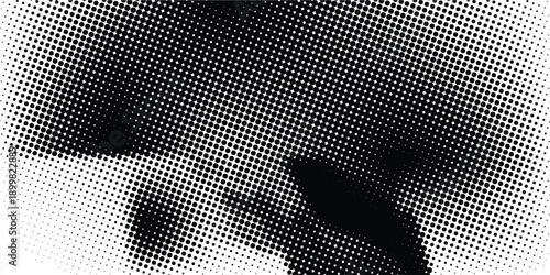 Set of halftone dots gradient pattern texture isolated on white background. Straight dotted spots using halftone circle dot raster texture. Vector blot half tone collection.