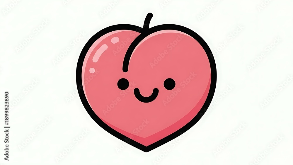 Obraz premium Cartoon Apple Character with Smiling Face.