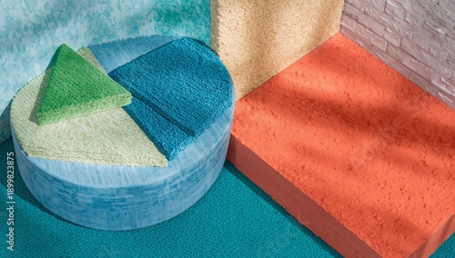 Colors and Shapes Create a Playful Scene in a Bright and Simple Design Space ...