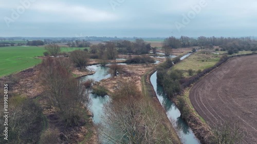 Driffield beck chalk stream in flood