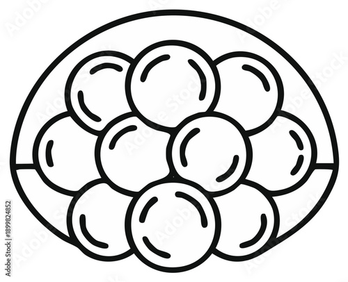 Biological cells cluster division stages outline icon illustration