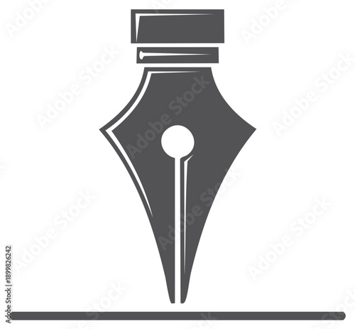 Stylized Fountain Pen Graphic, Writer, Artist, Nib and Line, Calligraphy, Graphic