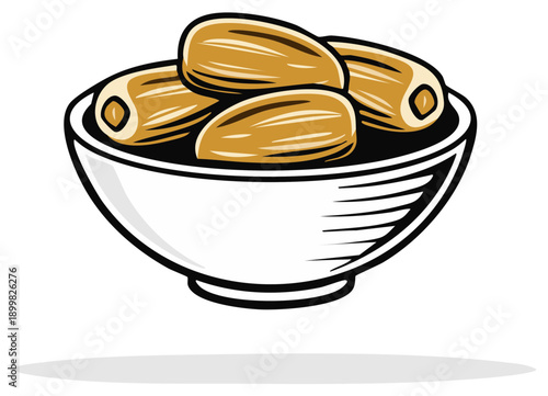 Bowl of Dates - Illustration