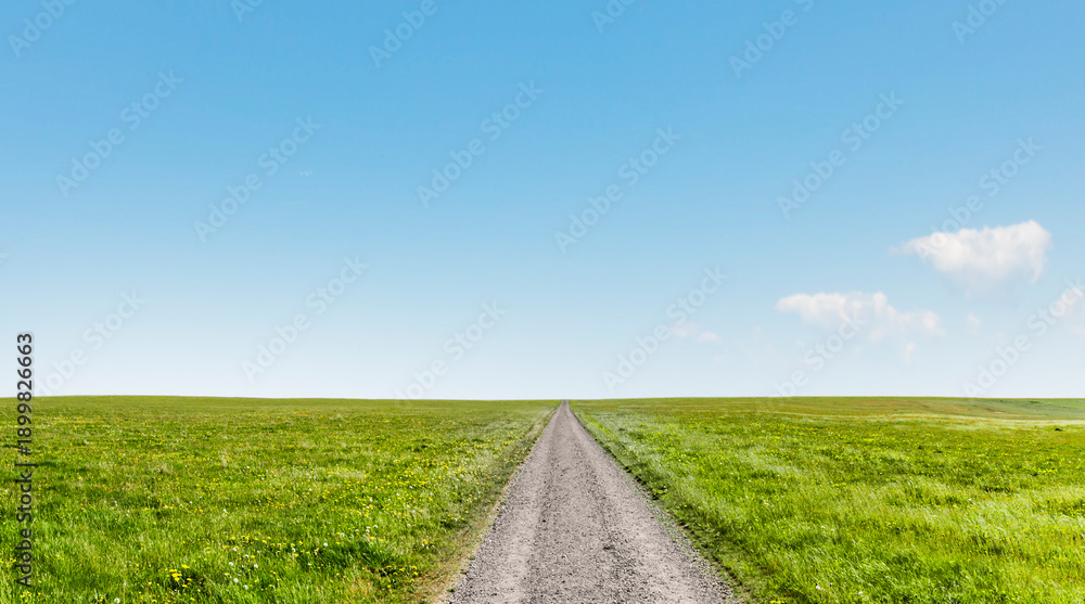 Obraz premium Gerader Weg bis zum Horizont