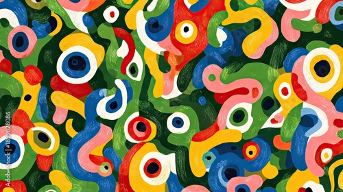 Abstract artwork of colorful shapes and patterns for creative backgrounds