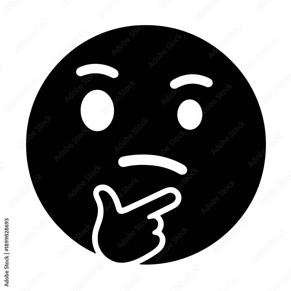 Fototapeta premium vector illustration thinking emoji icon