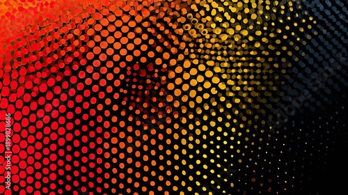 Abstract background of colorful halftone dots pattern with a gradient effect