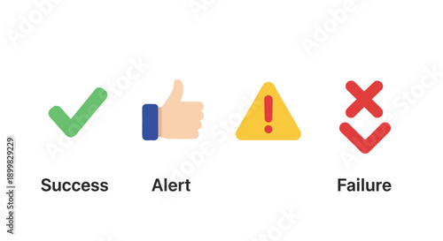 Four icons representing different statuses or reactions.