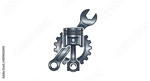 Engine Piston Gear Wrench Mechanical Parts.