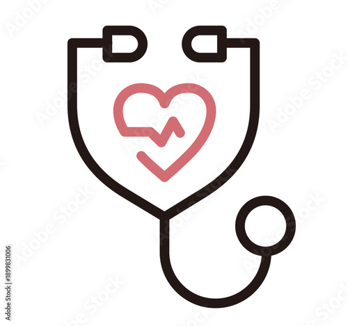 聴診器のアイコン。医療、健康、病院の素材。Stethoscope icon.