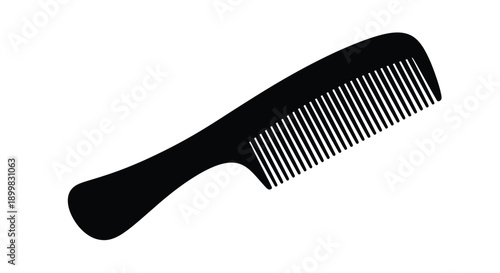 A black comb depicted in a striking dark silhouette