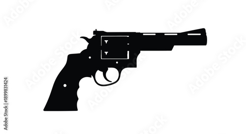 Black revolver firearm depicted in a striking silhouette