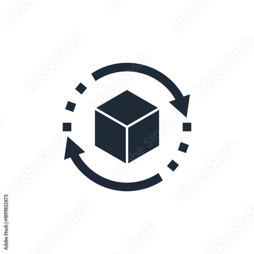 Updated product, service. Vector linear icon illustration isolated on white background.