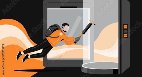 Digital content creator leaping into virtual world through smartphone interface design