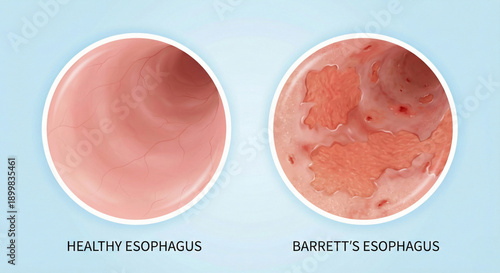 Healthy Esophagus vs Barrett's Esophagus Tissue Change