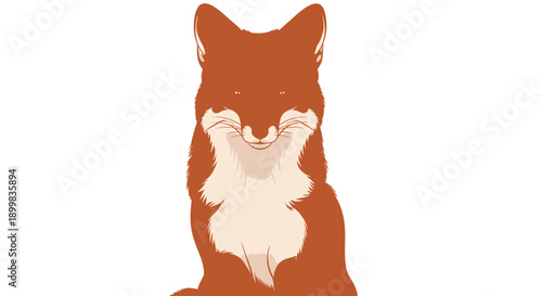 Illustration of a cute red fox face