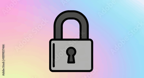 Security lock icon on pastel background