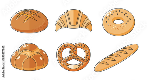 A collection of delicious baked goods on a white background.