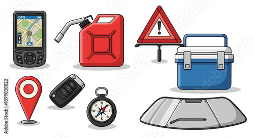 Car travel and safety essentials collection