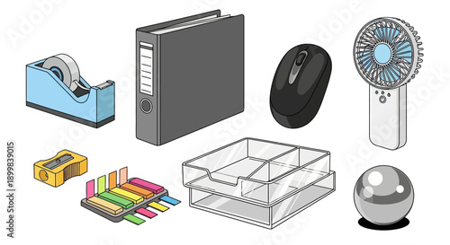 Collection of office and desk supplies