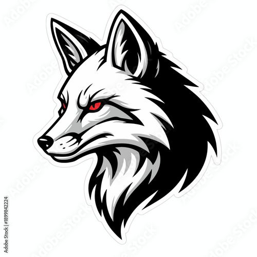 Aggressive Fox Head Mascot Logo, Cunning Red Fox Vector Illustration.