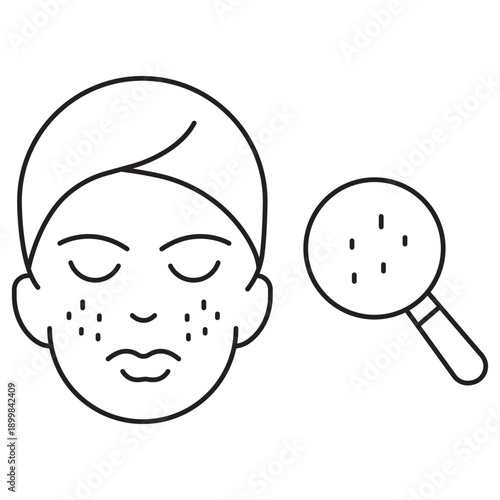 Problem Skin icon, Acne Care Solutions, Clear and Healthy Skin Guide, Sensitive Skin Treatment, Blemish Control Routine, vector