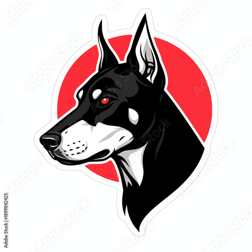 Aggressive Dog Head Mascot Logo, Pitbull or Bulldog Vector Illustration.