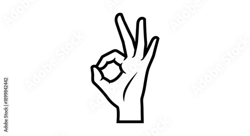 Hand showing an "OK" gesture with fingers, indicating approval or perfection on an isolated white background.