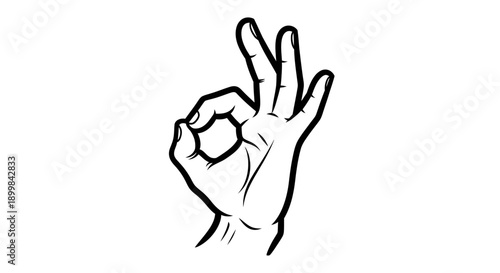 Hand Gesture Showing OK Sign, Positive Approval and Agreement, isolated white background.