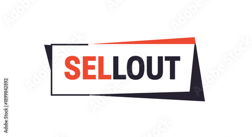 Sellout Banner with Modern Geometric Design, Marketing and Business Concept, isolated white background.