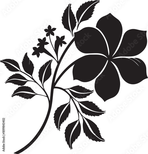 Abstract floral silhouette vector art on white background isolate white background