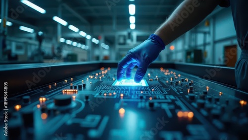 Wallpaper Mural Automated Control: Circuit module operating automated production floor
 Torontodigital.ca