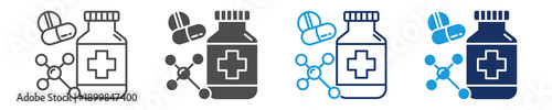 drug icon set multi concept