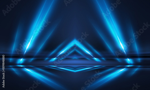 Abstract blue light rays ba...