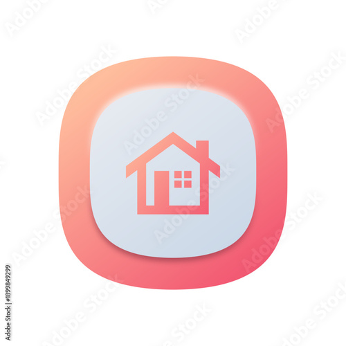 Website Navigation Icon – Home Button with Hover Style
