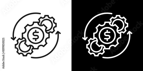 Business Automation Icon Of Line Black And White Style