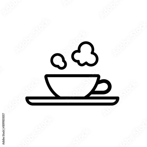 湯気の立つコーヒーカップのシンプルアイコン