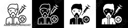 Anesthesiology Icon Set In Black And White Filled Style Collection