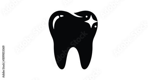A sparkling clean tooth icon on a white background