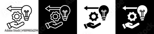 Proactive Icon Set In Black And White Filled Style Collection