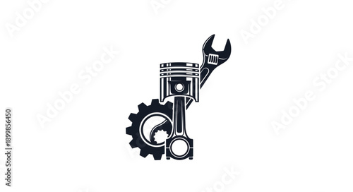 Mechanical Piston and Wrench with Gear.