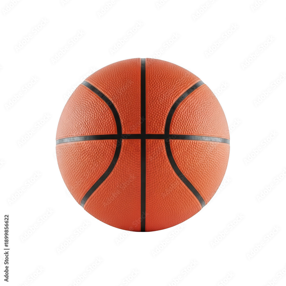 Fototapeta premium Classic basketball resting on a plain white background 