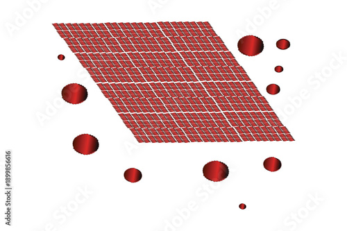 Solar panel with red blood cells energy health concept vector illustration