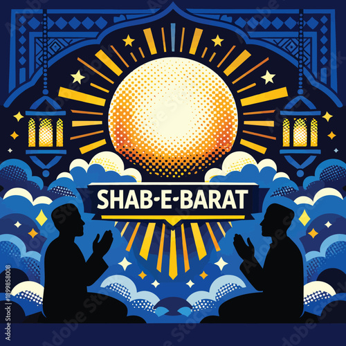 Shab E Barat Islamic Night Prayer Illustration