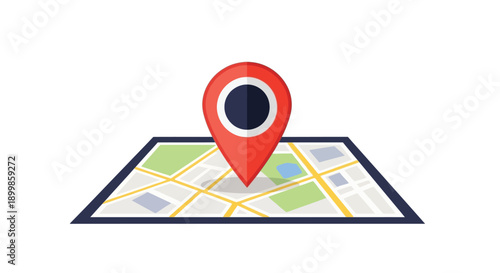 Map Pin Location Search Navigation Flat Vector Illustration